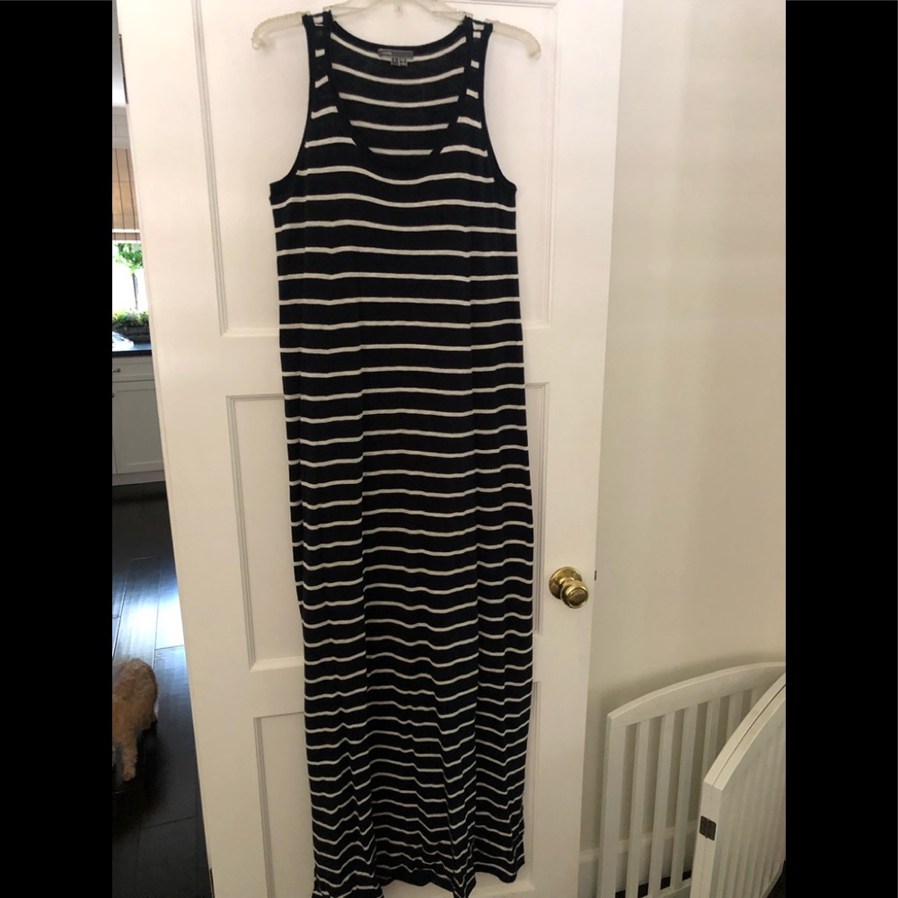 NEW VINCE nautical classic navy tank maxi dress